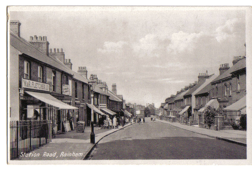 Station Road looking towards Station, school on left hand side, W&R Fletcher shop in foreground